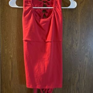 Red Sleeveless Top with Back Detail